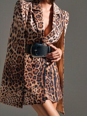 AMINAH LEOPARD PRINT BLAZER DRESS - 1X